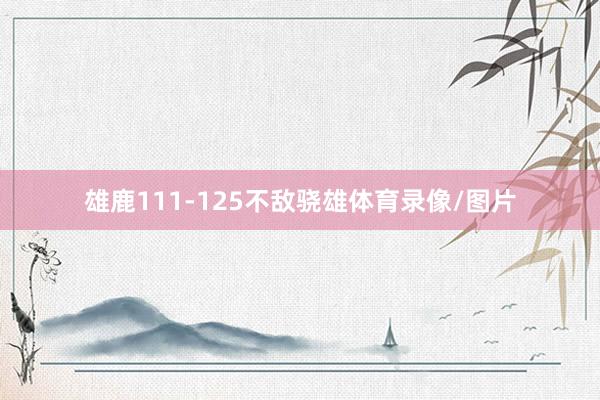 雄鹿111-125不敌骁雄体育录像/图片