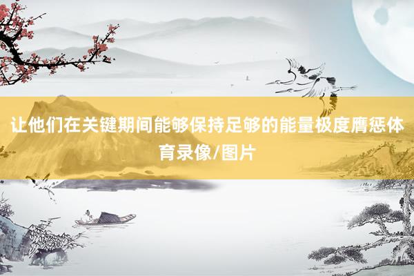 让他们在关键期间能够保持足够的能量极度膺惩体育录像/图片