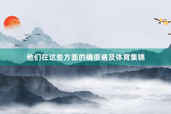他们在这些方面的确很遍及体育集锦